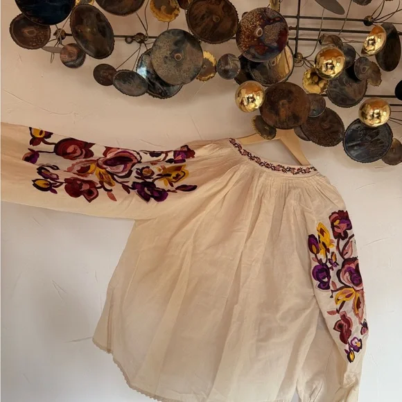 Ulla Johnson Embroidered Cream Blouse - Picture 2 of 6